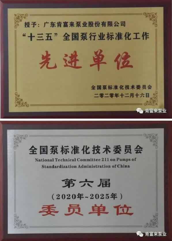 江南app体育登录入口-(中国)官方网站荣获“十三五”全国泵行业标准化工作先进单位称号
